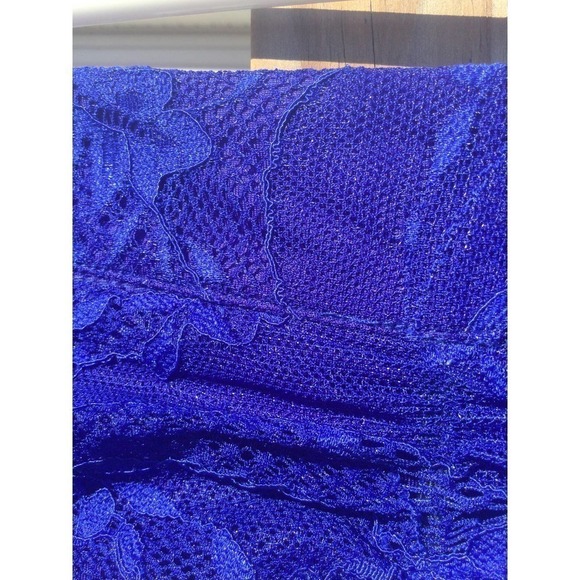 Bebe womens short skirt S stretch lace NEW clematis blue fairy summer carnival - Picture 4 of 12